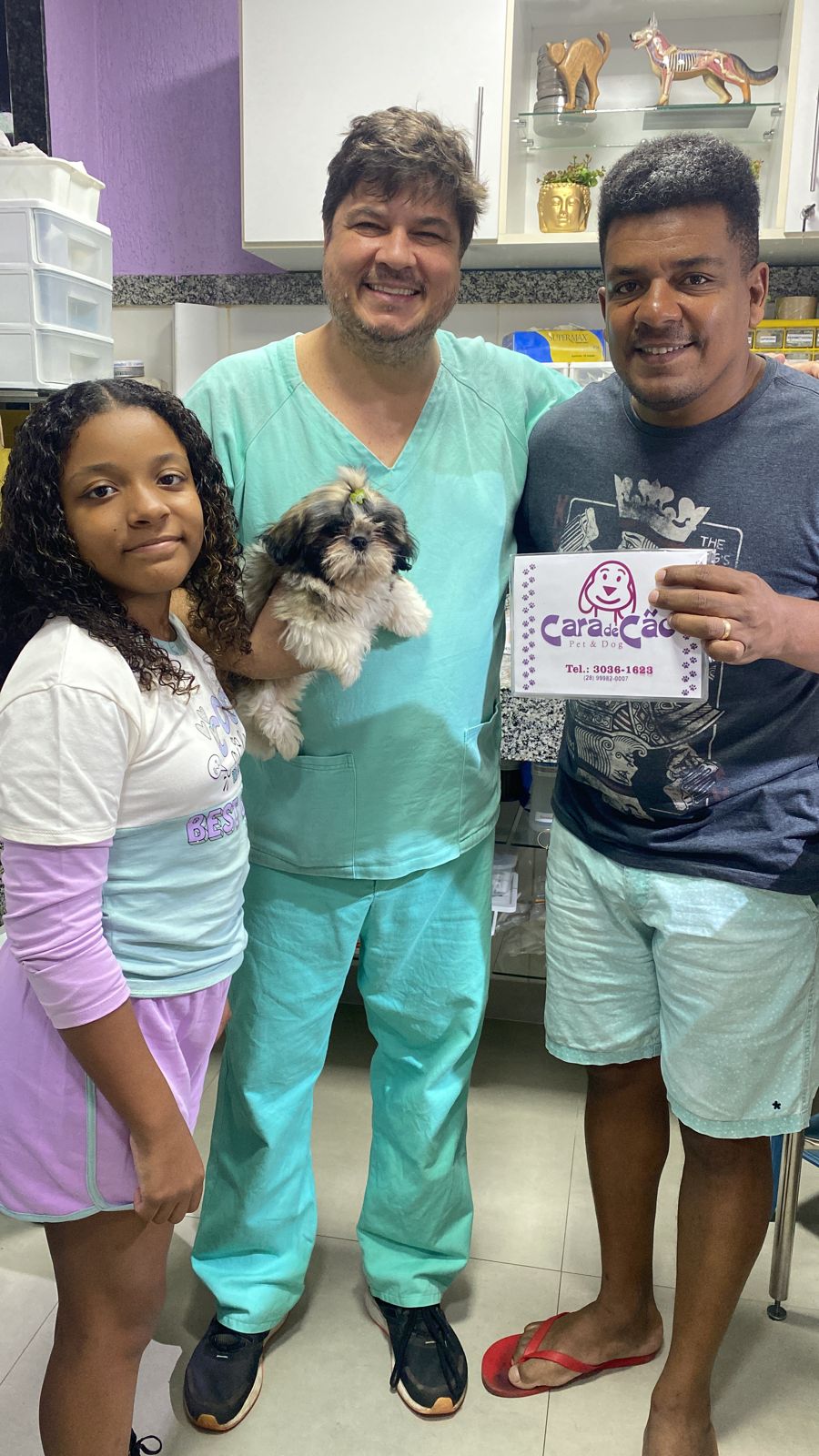 Família e pet na clínica